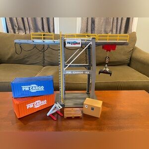 PM Cargo Kids Toy Crane Set - Yellow, Blue, Orange
